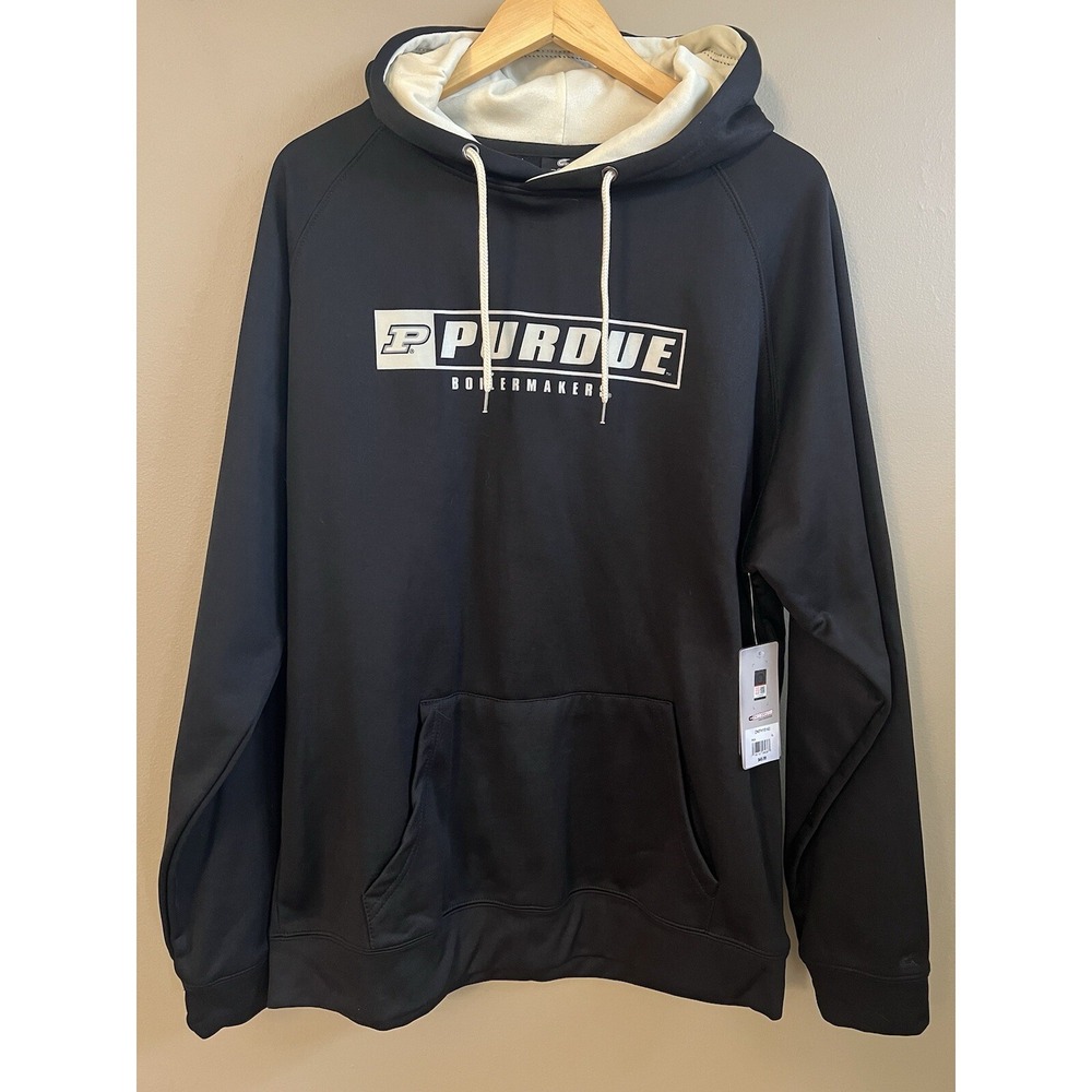 Colosseum Purdue Boilermakers Mens XL Hoodie Black Performance Sweatshirt NWT